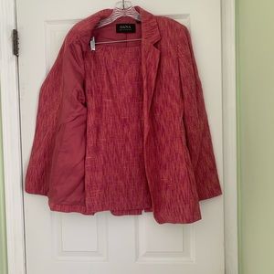 Dana Bachman skirt suit magenta tweed